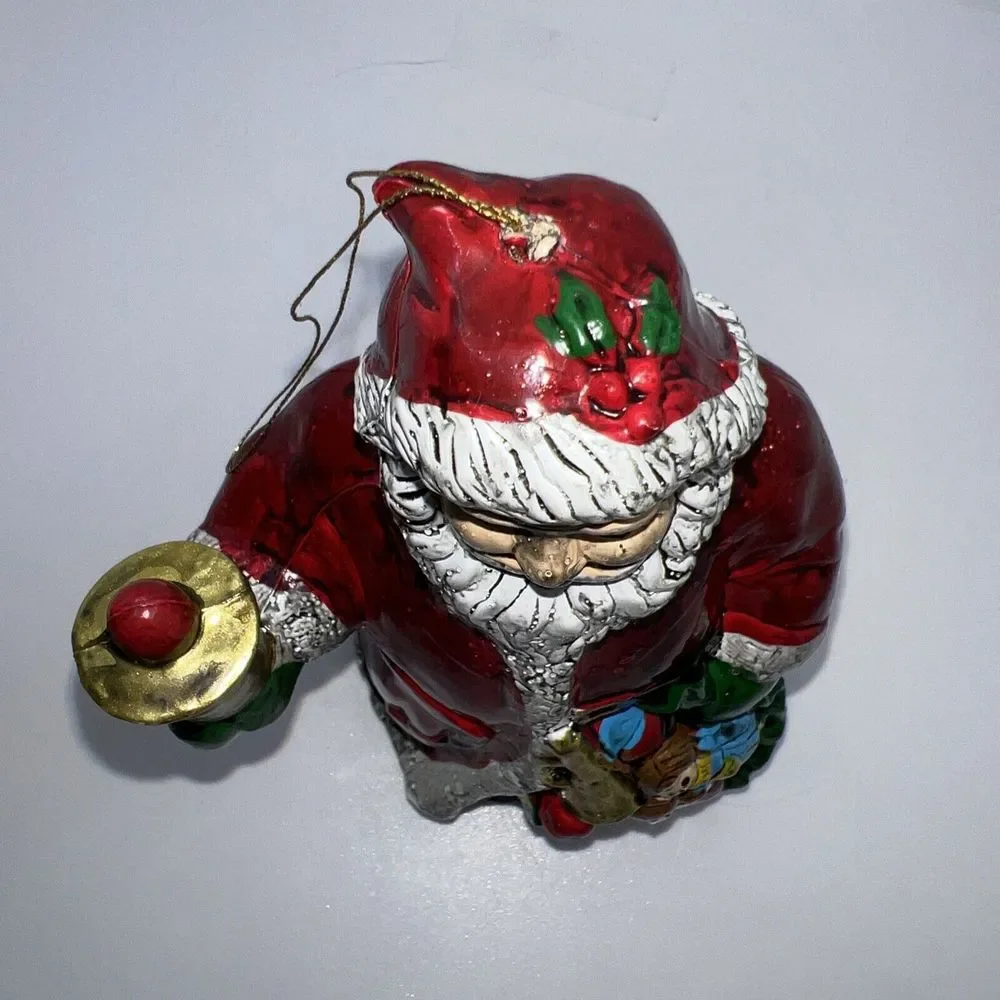 Christmas Ornament Blow Mold Santa Claus Plastic Figure‎ Holiday Décor 6